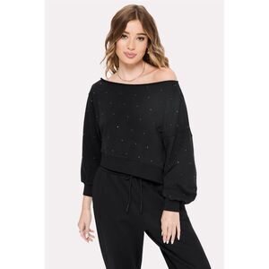 Yitty Bling Thing Off-The-Shoulder Sweatshirt